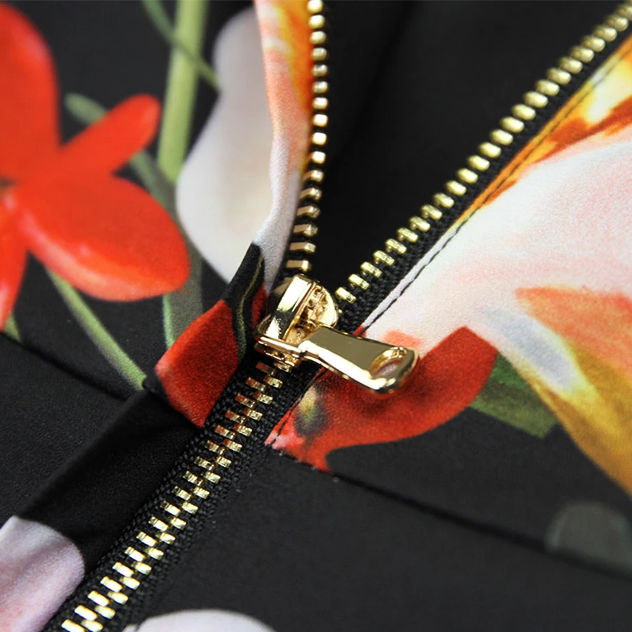 SEQINYY Slim Dress Flowers Colorful Printed 2019 Summer Spring New Fashion Women's Long Sleeve High Quality Knee Sheath Dress SEQINYY Slim Dress Flowers Colorful Printed 2019 Summer Spring New Fashion Women's Long Sleeve High Quality Knee Sheath Dress