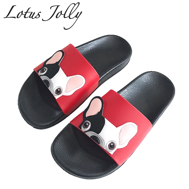 

Women Slippers Summer Slides Cartoon Cute Bulldog Beach Slippers Platform Sandals Women Shoes Flip Flops Zapatillas Mujer