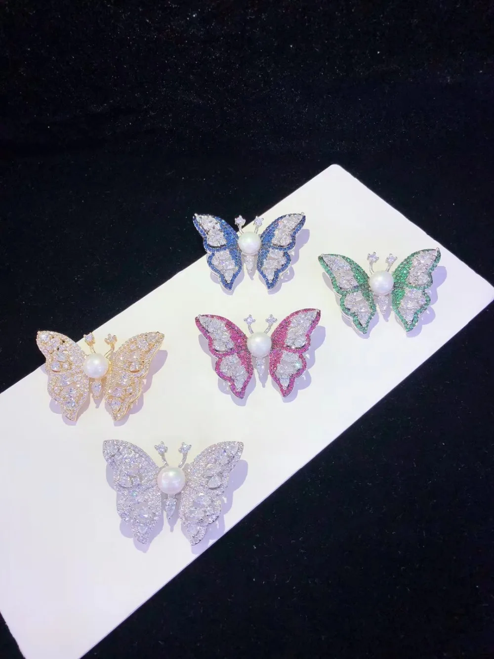 

Y183 Butterfly High Quality Golden plated Paved CZ Necklace Pendant Brooch Cubic Zirconia Jewelry Connector DIY Jewellery Making