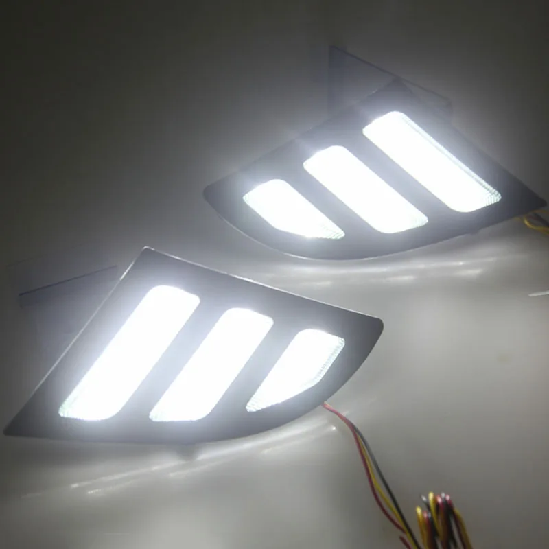 

Osmrk led drl daytime running light for Buick Regal with Dynamic moving yellow turn signal and blue night running light