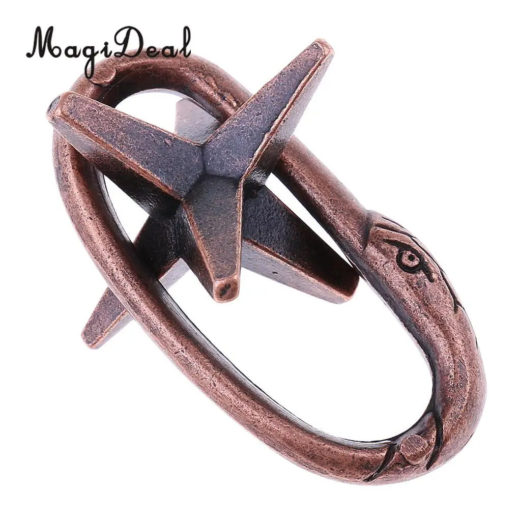 High Quality 1Pc Alloy Star Ring Puzzle Classic Metal Brain Teaser IQ EQ Test Toys for Kids Adults Children Youth Birthday Gift