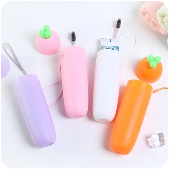 

Cartoon Carrot Cup Traveling Toiletries Case Convenient Cup Outdoor Camping Tooth Brush Cover Holder Hiking Box