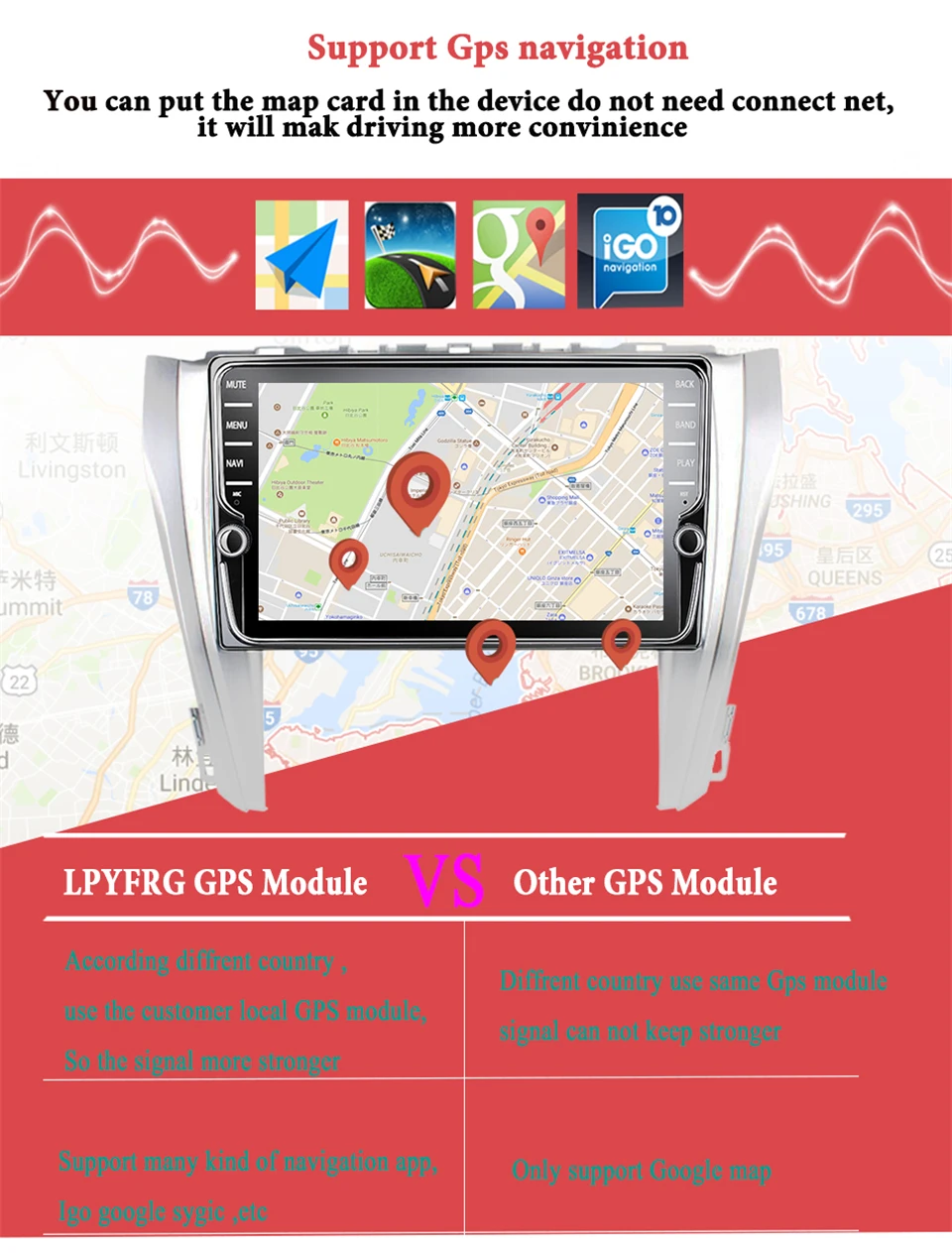 Cheap Android 9.1 octa core 4GB RAM car dvd player for oyota camry 2015-2019 ips touch screen head units tape recorder radio cassette 6