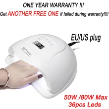 Мы предоставляем один год гарантийного 54/80 Вт УФ светодиодные лампы для ногтей сушилка лампы Ламповые ленты для маникюрного геля для ногтей, осушающая лампа для гель Лаки