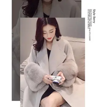 

Jackets Women Coat High-end Medium Long Cultivate Korean Edition Thick Woollen Coat Female Overcoat Autumn Winter