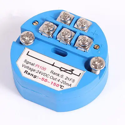 

RTD PT100 Temperature Sensors Transmitter 0 to 200 DC 24V Blue