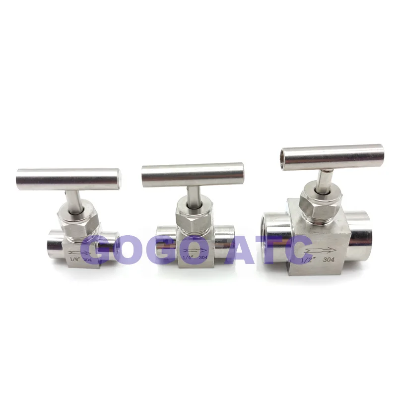 Игольчатый клапан с внутренней резьбой SS304 G1/4 1/8 3/8 1/2 одной ручкой Регулировка