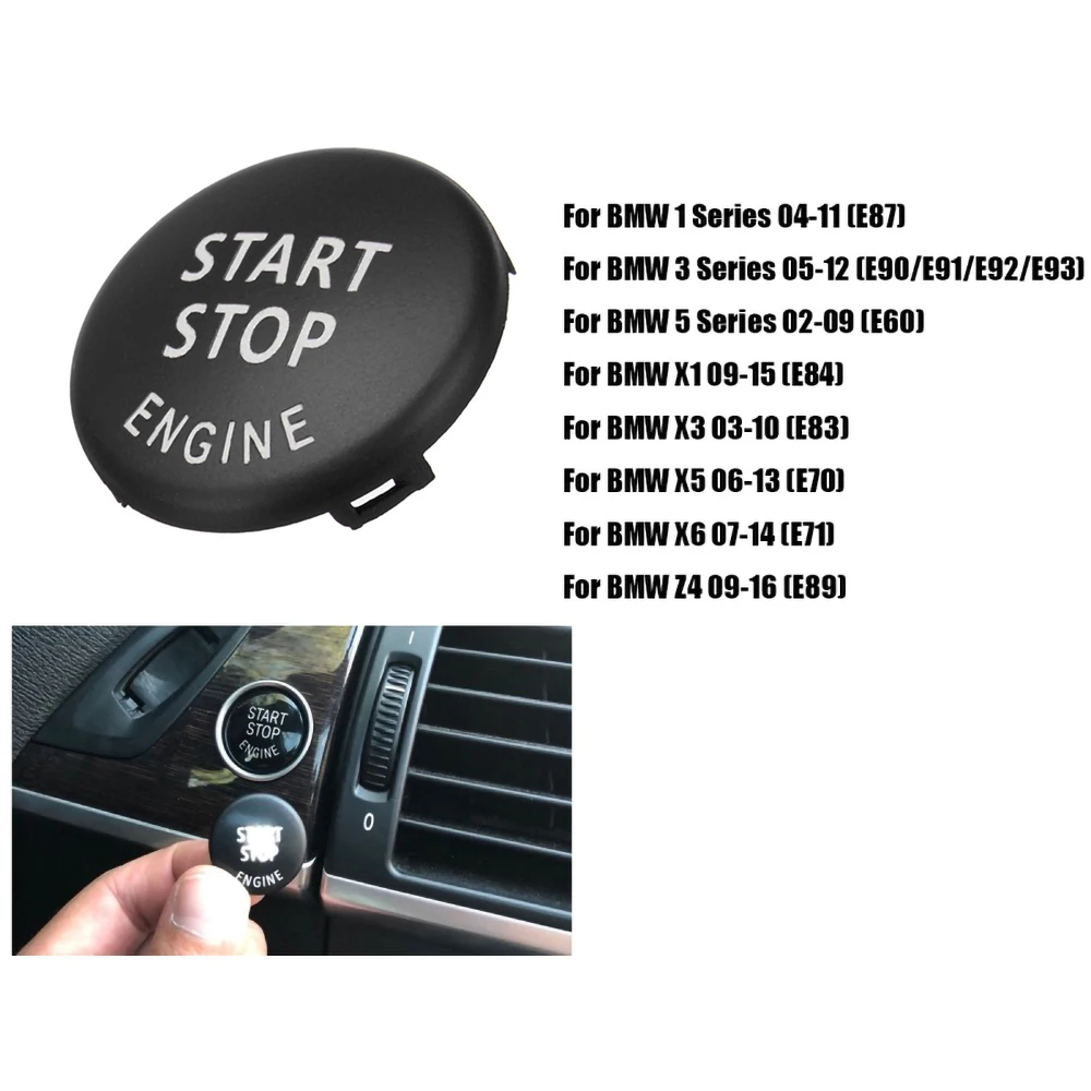 Для BMW кнопка Start Stop Крышка для BMW E90 E91 E60 E89 E70 E71 Z4 X1 X5 X6 3/5 серия Автомобильный ключ наклейка автомобильные аксессуары