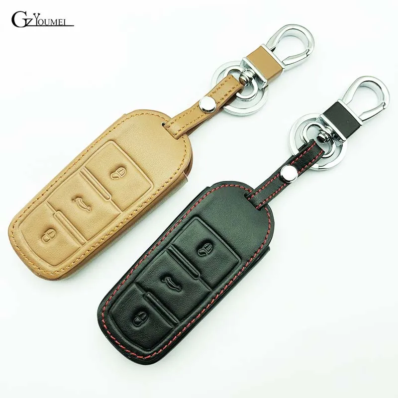 Leather Car Styling Key Cover Case For Volkswagen VW CC Passat B6 B7