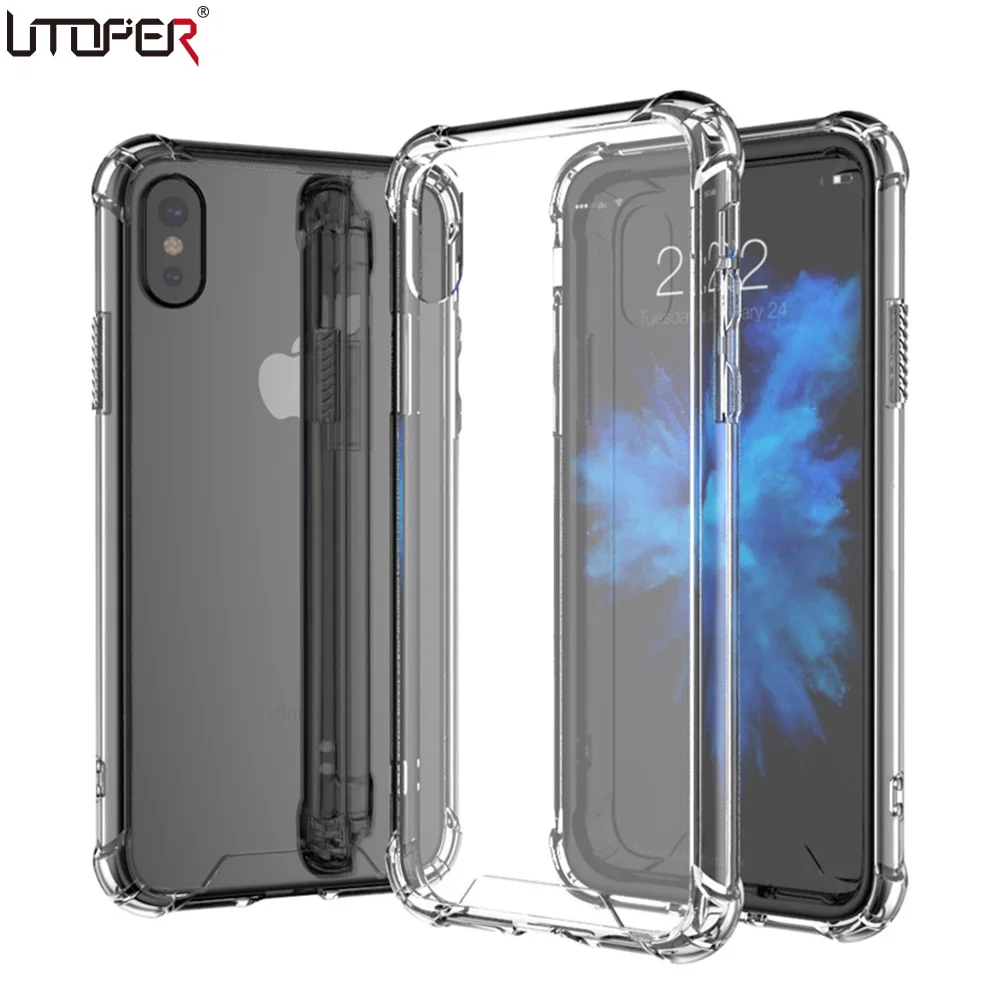 

Crystal Clear Phone Case For iPhone X Case Slim Transparent Hard Back Cover For iPhoneX Case Shockproof Case For iPhone X Shell