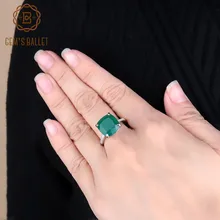 Gem's Ballet 9.66Ct элегантный натуральный зеленый агат, натуральный камень, Коктейльные кольца для женщин, 925 пробы Серебряное обручальное кольцо, хорошее ювелирное изделие