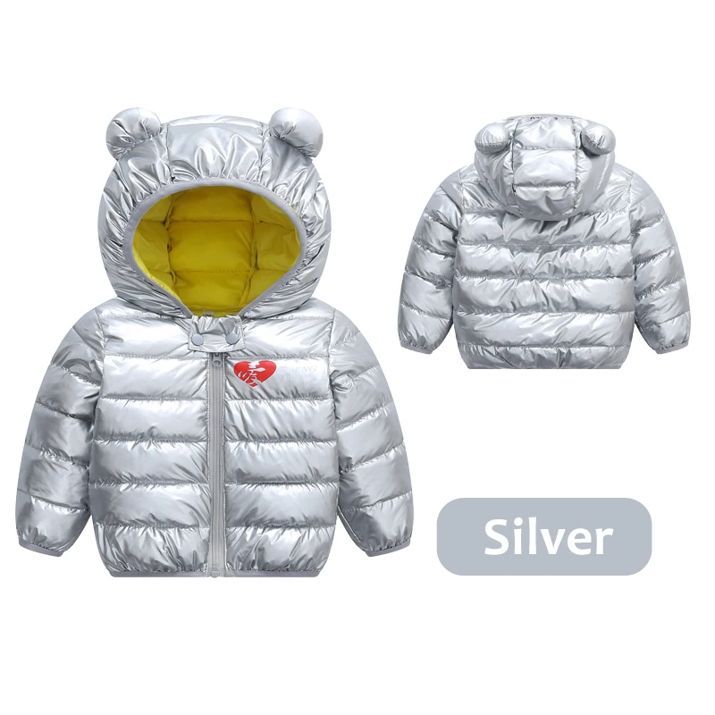Детская Хлопковая одежда на пуху, 3 предмета(куртка+ штаны+ жилет), зимнее пальто для девочек, верхняя одежда с капюшоном серебристого цвета для маленьких мальчиков, зимний комбинезон, детские штаны
