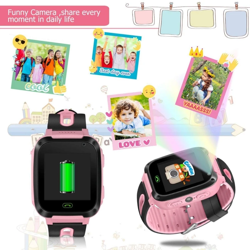  GPS Tracker Kid Kamera Smart Uhr Mirco SIM Anrufe Anti-Verloren £ SOS Lage Alarm für iPhone iOS And