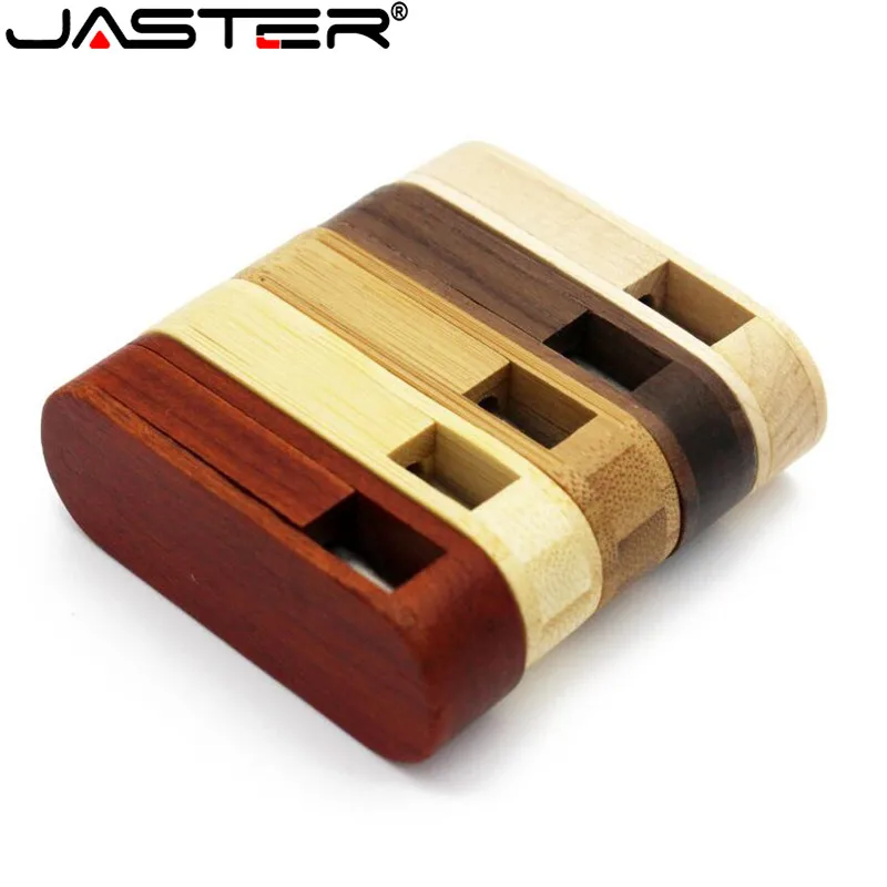 

JASTER LOGO laser engraving rotatable Wooden USB Flash Drive Memory Stick Pendrive 4GB 8GB 16GB 32GB usb creativo U disk gift