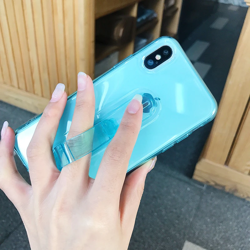 Чехол подставка с кольцом держателем для iphone XS Max XR 7 8 Plus 5 5s se прозрачные чехлы