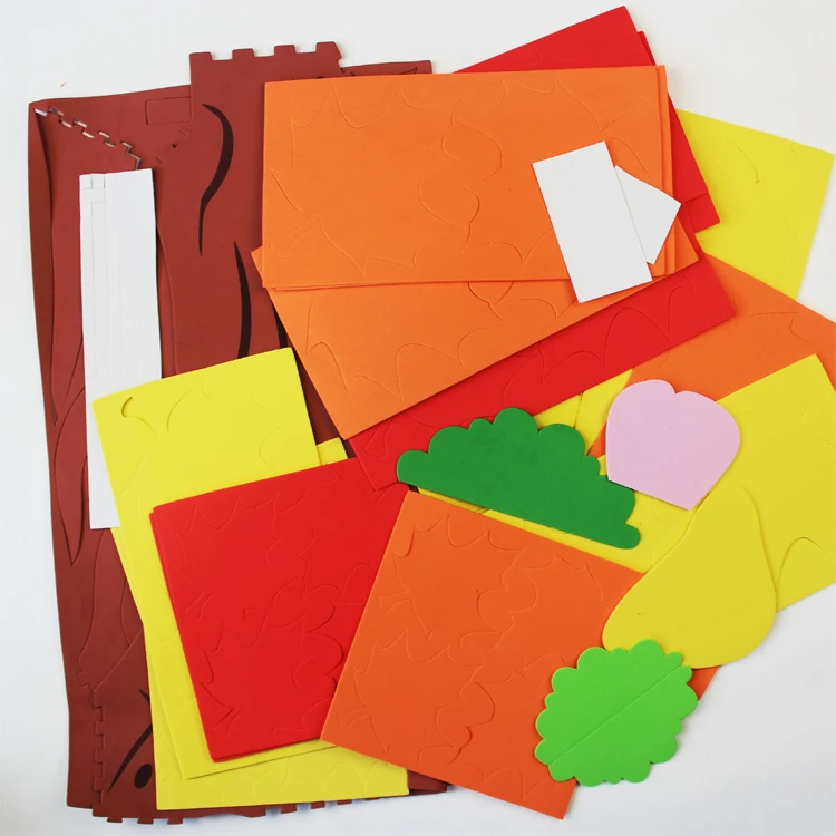 Ручной работы 3D DIY большое дерево кленовый лист искусство EVA пены бумажные наклейки детские головоломки Развивающие Игрушки для раннего обучения для детей Декор ремесла
