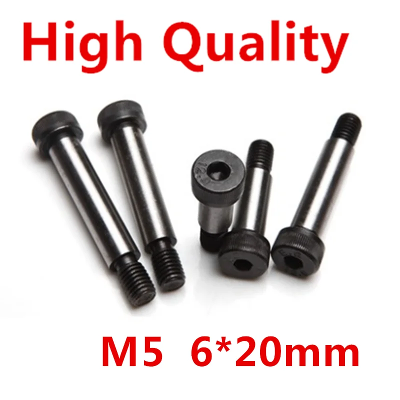 10 Pieces M5 Threaded 6 x 20mm 12.9 Grade Alloy Steel Hexagon Socket Head Shoulder Screw Bolt