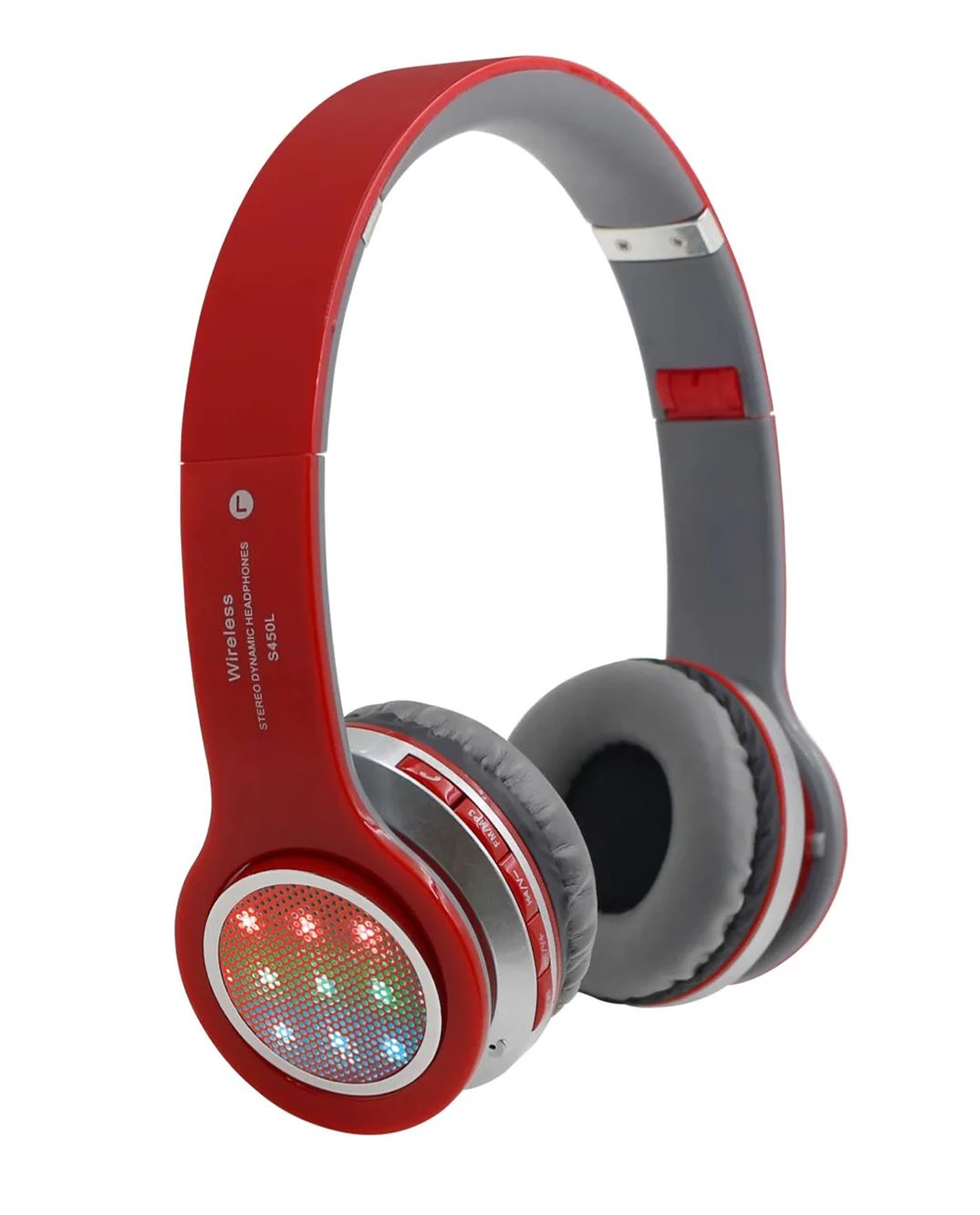 

S45 LED lighting Wireless Stereo Bluetooth Headphone with Microphone FM radio TF card sport Headset for iPhone 6 7 Mobile Phone