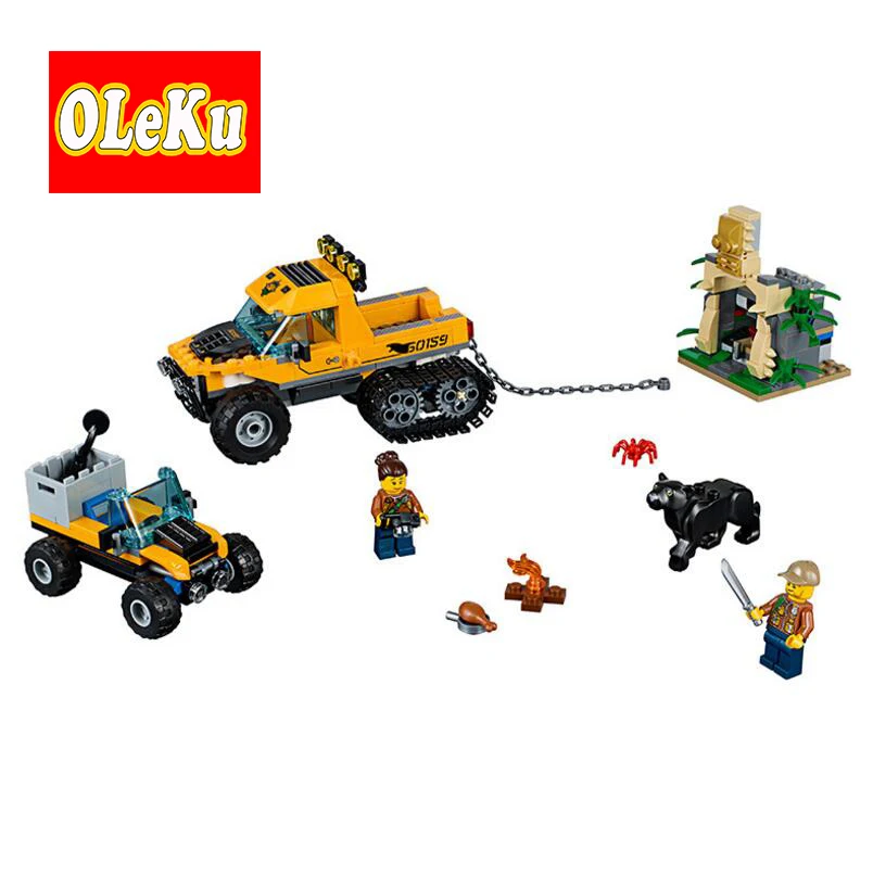 Oleku legoing город джунглей Halftrack Миссия 60159 404 шт. legoings City Cars цифры Кирпичи Модель