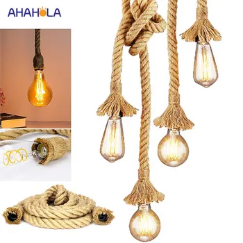 

E27 Rope Vintage Pendant Lights Loft Pendant Lamp Industrial Lamp Vintage Plafon Hanging Lamp for Bedroom Living Room