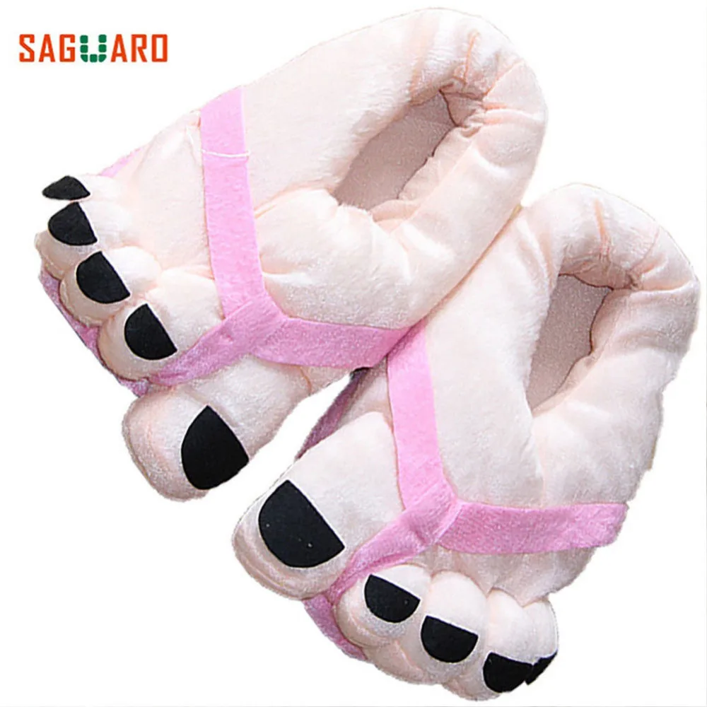 

SAGUARO 2017 Winter Warm Soft Indoor Floor Slippers for Boys Girls Cute Cozy Toe Big Feet Cotton Children Home Shoes 35-41