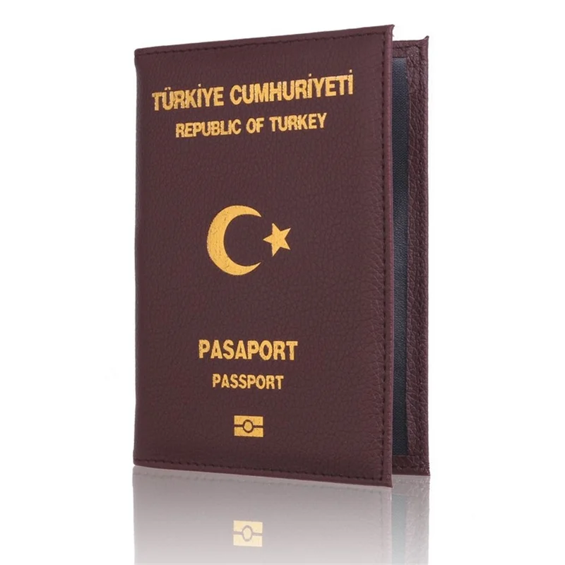 

2019 Pu Leather Case for Passport Protection Cute Women Travel Document Organizer for Turkey Passport Cover Travel Wallet