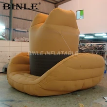 Изготовленная на заказ Ткань Оксфорд желтый 4mH гигантская надувная ковбойская шляпа для дисплея