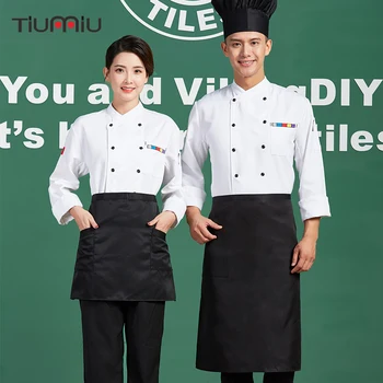 

Chef Coat Uniform Food Service Unisex Chef Jacket Restaurant Bakery Kitchen Long Sleeve Breathable Work Wear Clothes Men Women