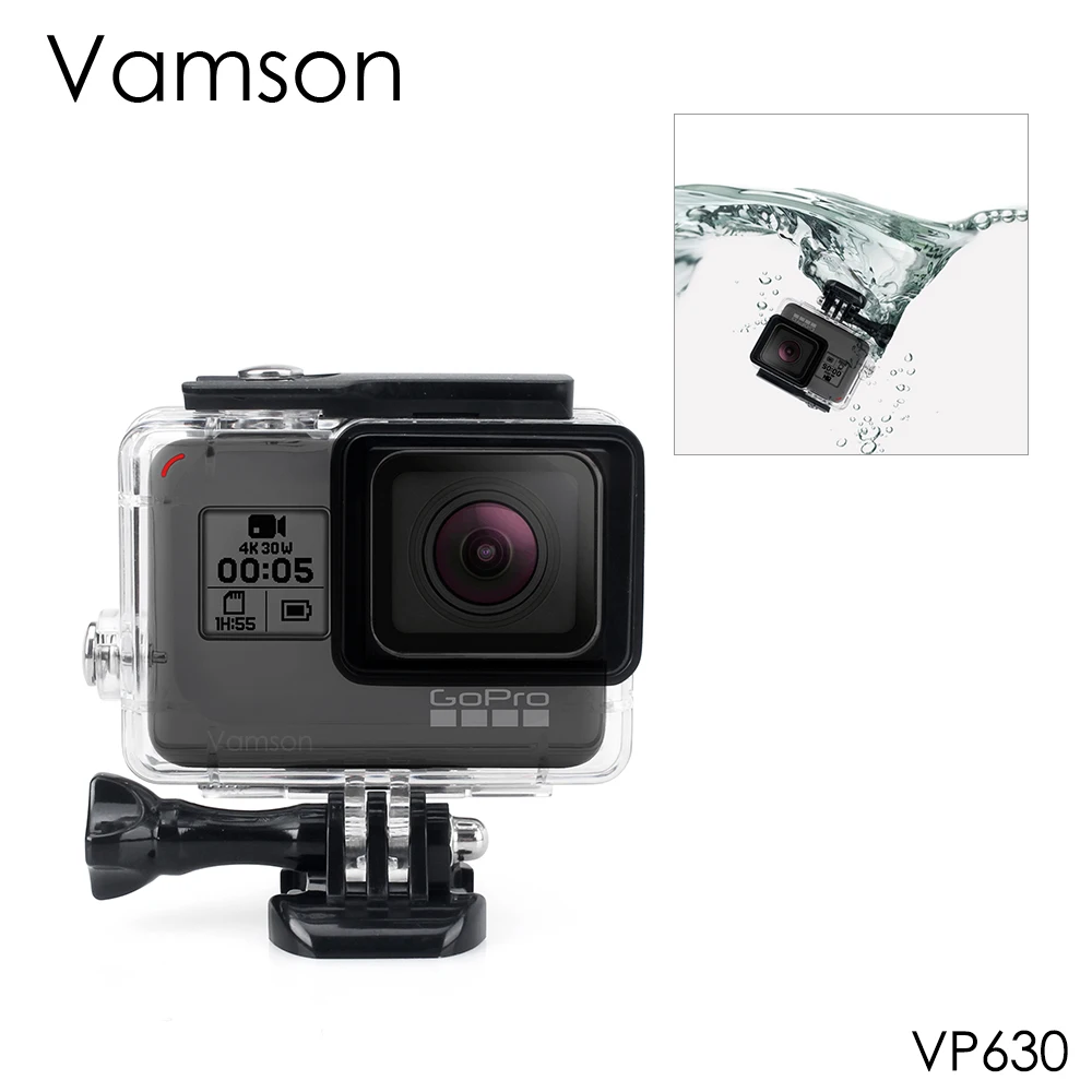 Vamson для Gopro Hero7 6 5 Аксессуары Водонепроницаемый защитный корпус Чехол защитный Дайвинг 45 м для Go pro Hero 6 5 камера VP630 - Цвет: VP630