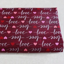 Серебряное Тиснение хлопок текстиль любовь сердца ручной работы diy ткань для одежды