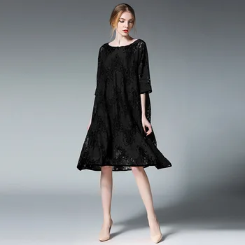 

Maternity Lace Dresses Hollow Pregnancy Women Casual Loose Dress 2Sets O Neck Short Sleeve Embroidery Pregnant Clothes