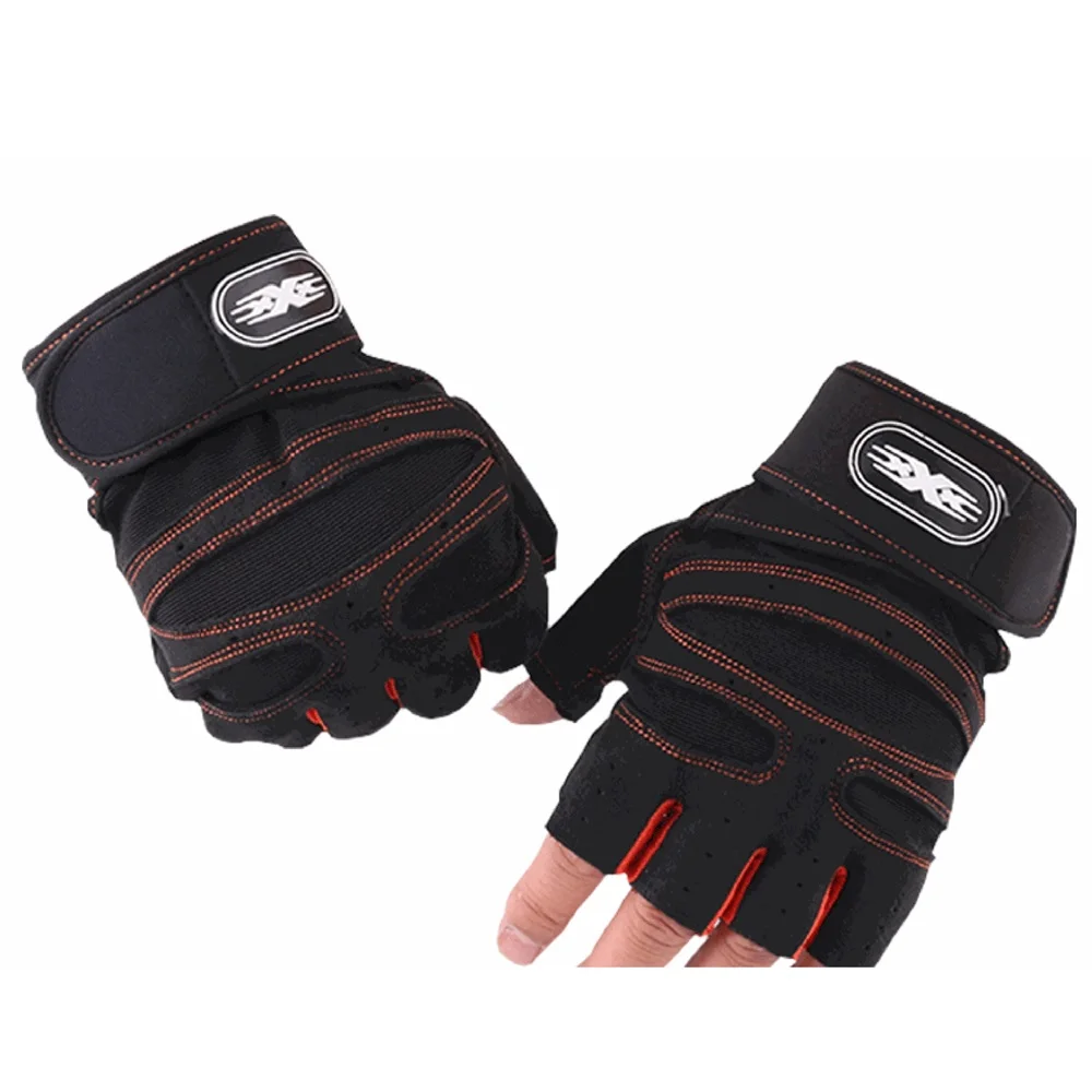 SPORTSHUB Professional Half Finger Gym Fitness Gloves Body Building Training Wrist Glove for Dumbbell Weightlifting EF0034