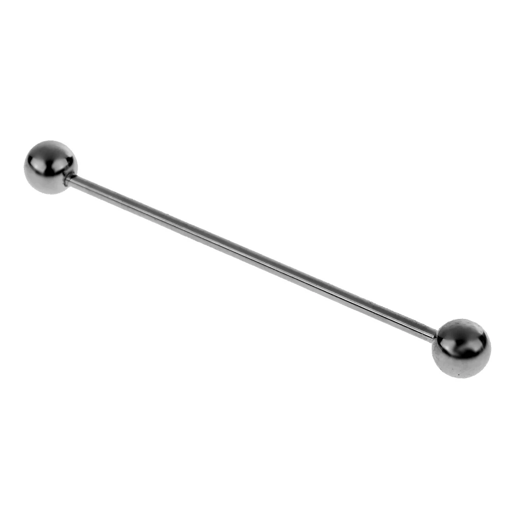 2 Pieces Skinny Pin Round Barbell Collar Tie Clip Clasp Bar Necktie Tie Pin Stick Brooch Ball Screw On End