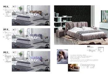 

Modern Italian bedroom furntire, Pu PVC Faux leather bed