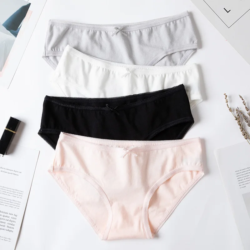 

girls underwear 5pc/bag new cotton lovely low waist briefs young girl panties solid Teenagers Intimates 2019 M,L,XL