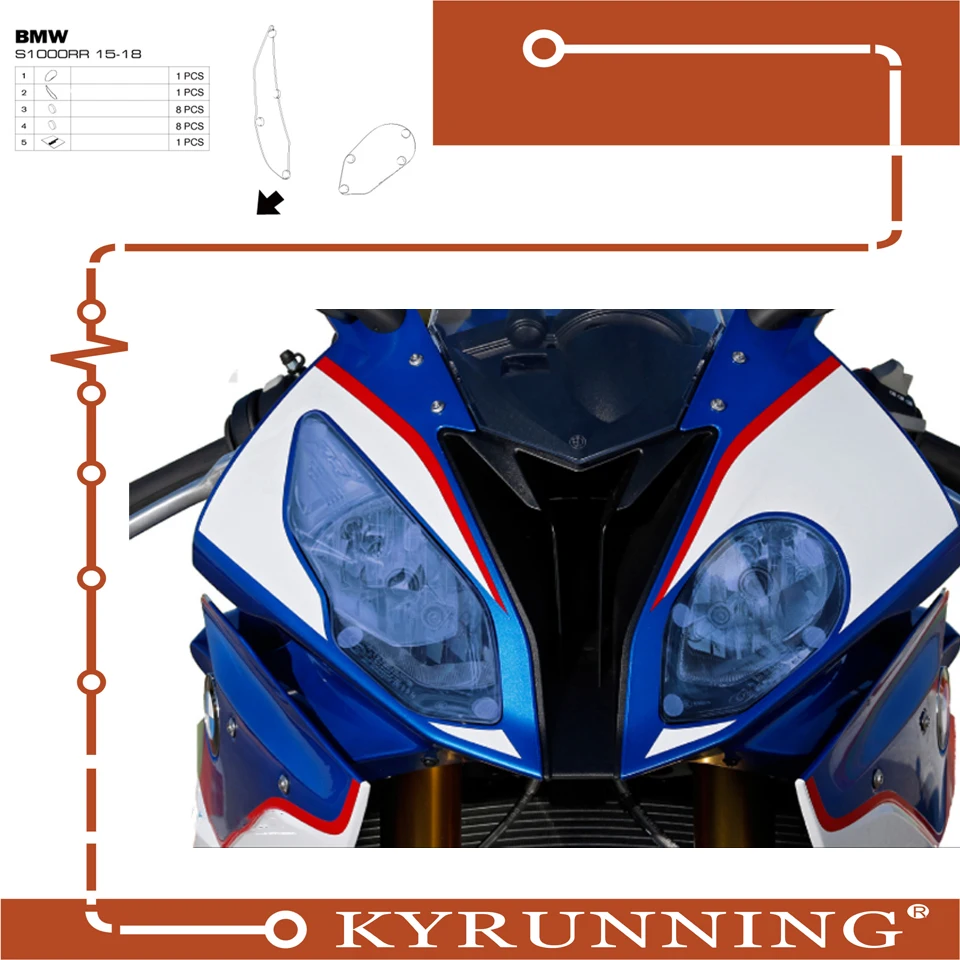 Teng Worship для BMW S1000RR S1000 RR S 1000RR HP4 2015 2016 2017 2018 Защитная крышка фар мотоцикла линза