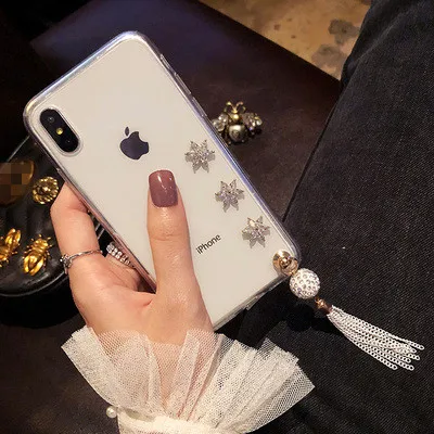 

Luxury Bling Crystal Diamond Transparent Pendant Clear Back Phone Case Cover For iPhone 11 Pro MAX XR Xs Max 7 8 6 6s plus Coque
