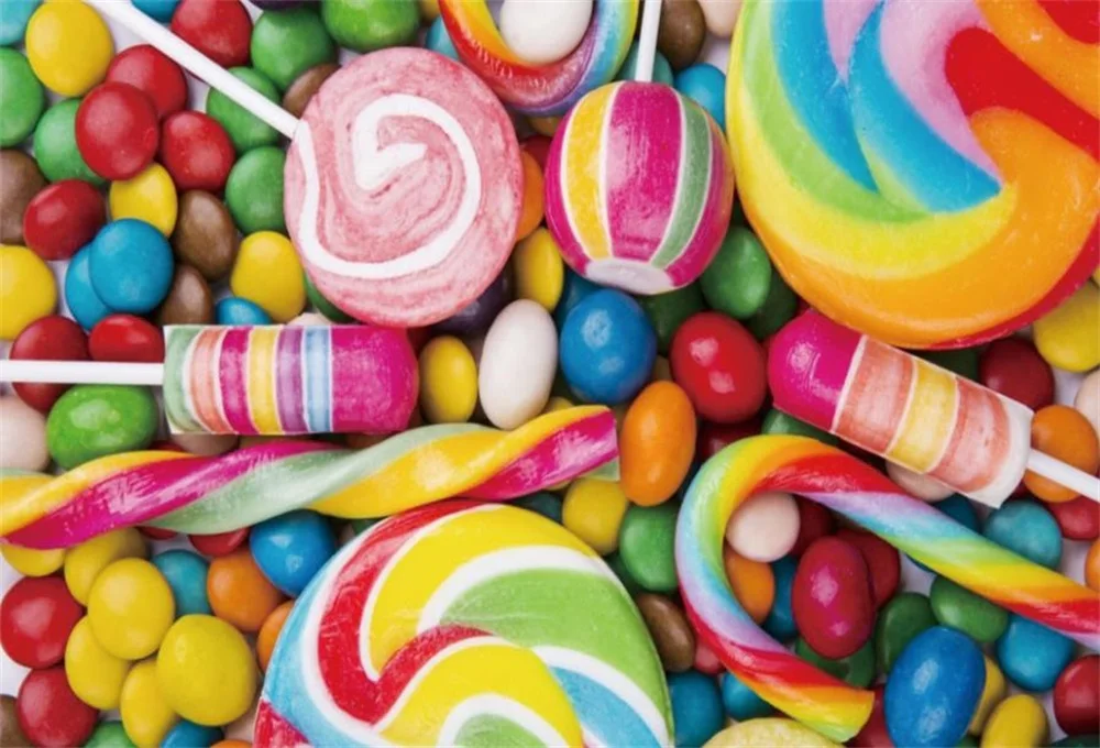 

Laeacco Colorful Candy Baby Children Birthday Party Photographic Backgrounds Customized Photography Backdrops For Photo Studio