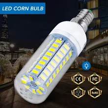 E14 LED Bulb Corn Lamp E27 LED light 220V Ampoule Led 3W lampada 5730 SMD 24 36 48 56 69 72leds Candle Light Bulb 5W Chandelier