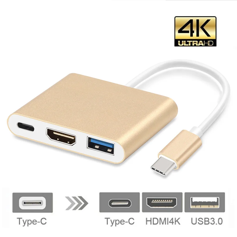 

USB 3.1 Video Adapter Cable Type-C TO HDMI+USB HD Cable 4K With Power Supply Type-c to HDMI Cable Type-C Docking Station