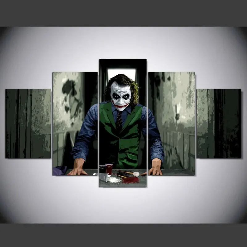 HD Printed Joker Movie Art 5 Piece Canvas Painting JOCKER