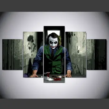 

HD Printed Joker Movie Art 5 Piece Canvas Painting JOCKER Y SUS FRASES Wall Pictures Decorate Children Kids Room Home Decor