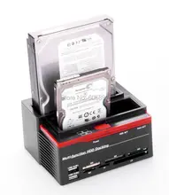HDD Docking Station HDD Docking USB para 3.5 “2.5” IDE SATA con todo en un lector de tarjetas USB HUB