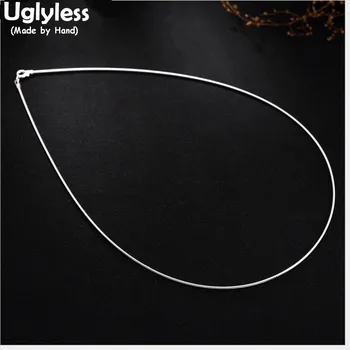 

Uglyless Real 925 Sterling Silver 1.2MM Thin Chokers Women Fine Jewelry Simple Fashion Necklaces Chains Without Pendants Bijoux