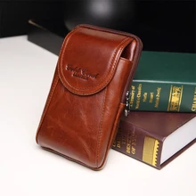 Из натуральной кожи Винтаж Талия пакеты Для мужчин Путешествия Fanny Pack шлевки Hip Бум Сумка Поясная Сумка мобильного телефона коричневый
