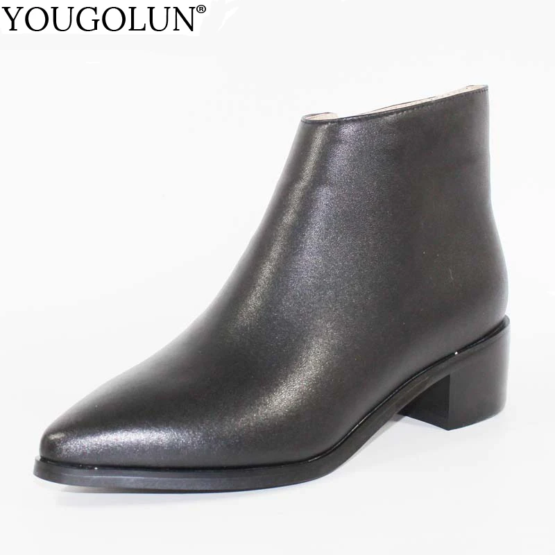 black boots with square heel