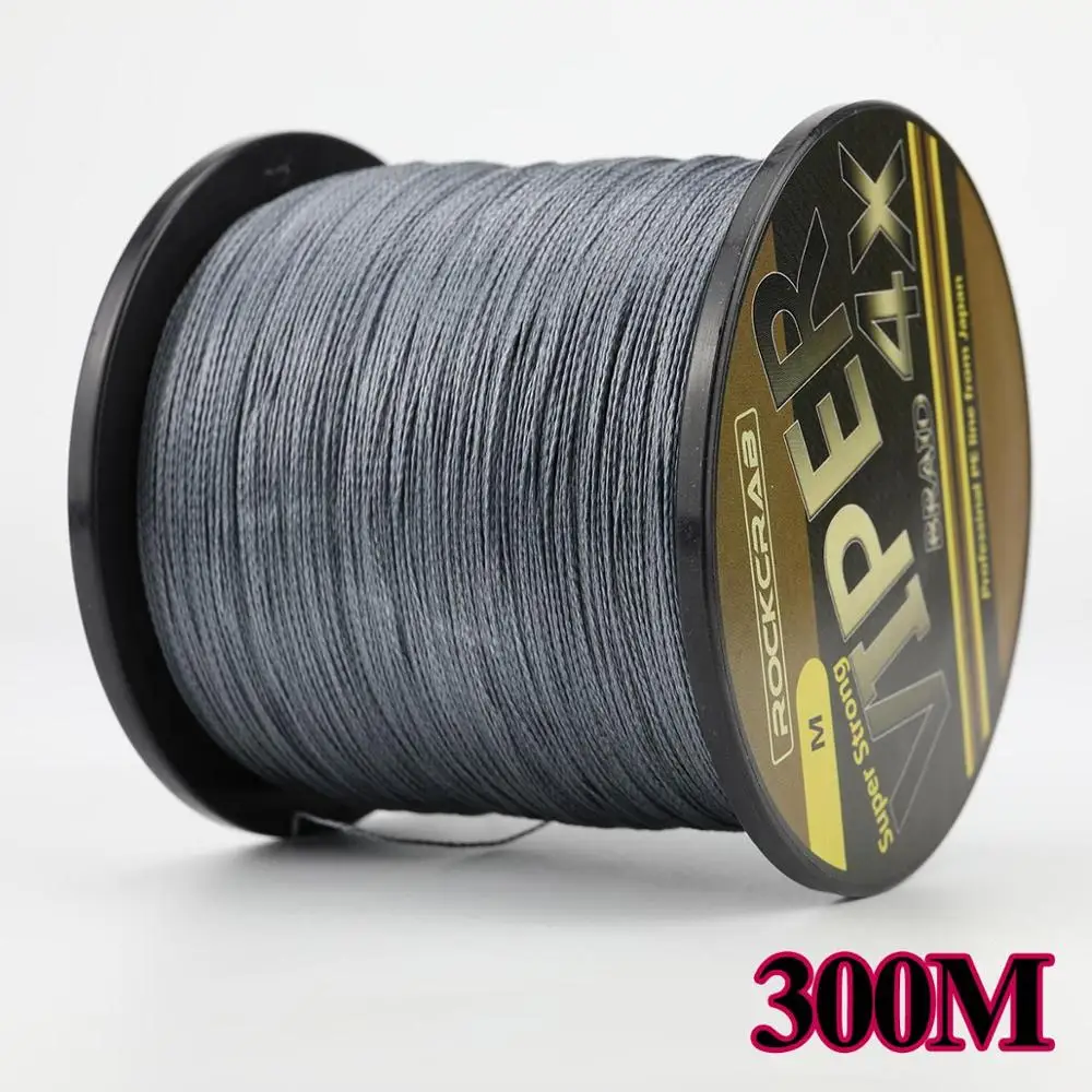 Роккраб Viper X4 серия 4 нити 300 м 500 м 1000 м высокое качество PE леска многофиламентная PE плетеная леска - Цвет: 300-grey