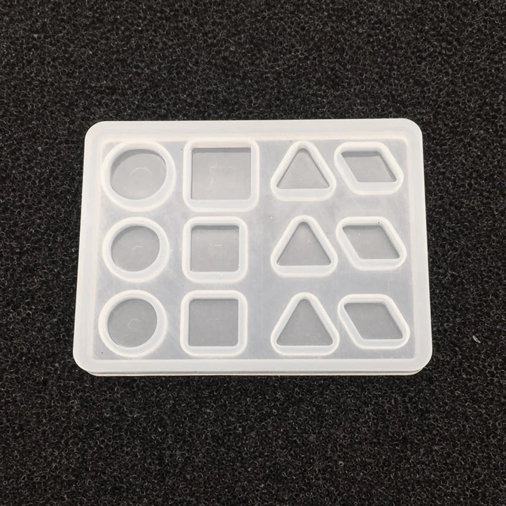 12 Designs Geometric Pendant Necklace Silicone Mould DIY Casting Epoxy Resin Decorative Craft Mold Jewelry Making Mold Tools