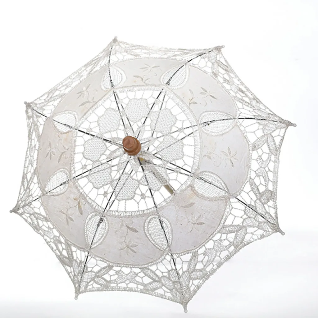 Анти-УФ кружевной зонтик с ручками, винтажный ручной работы, вечерние, свадебные украшения, кружевной зонтик, декоративный,, A30613