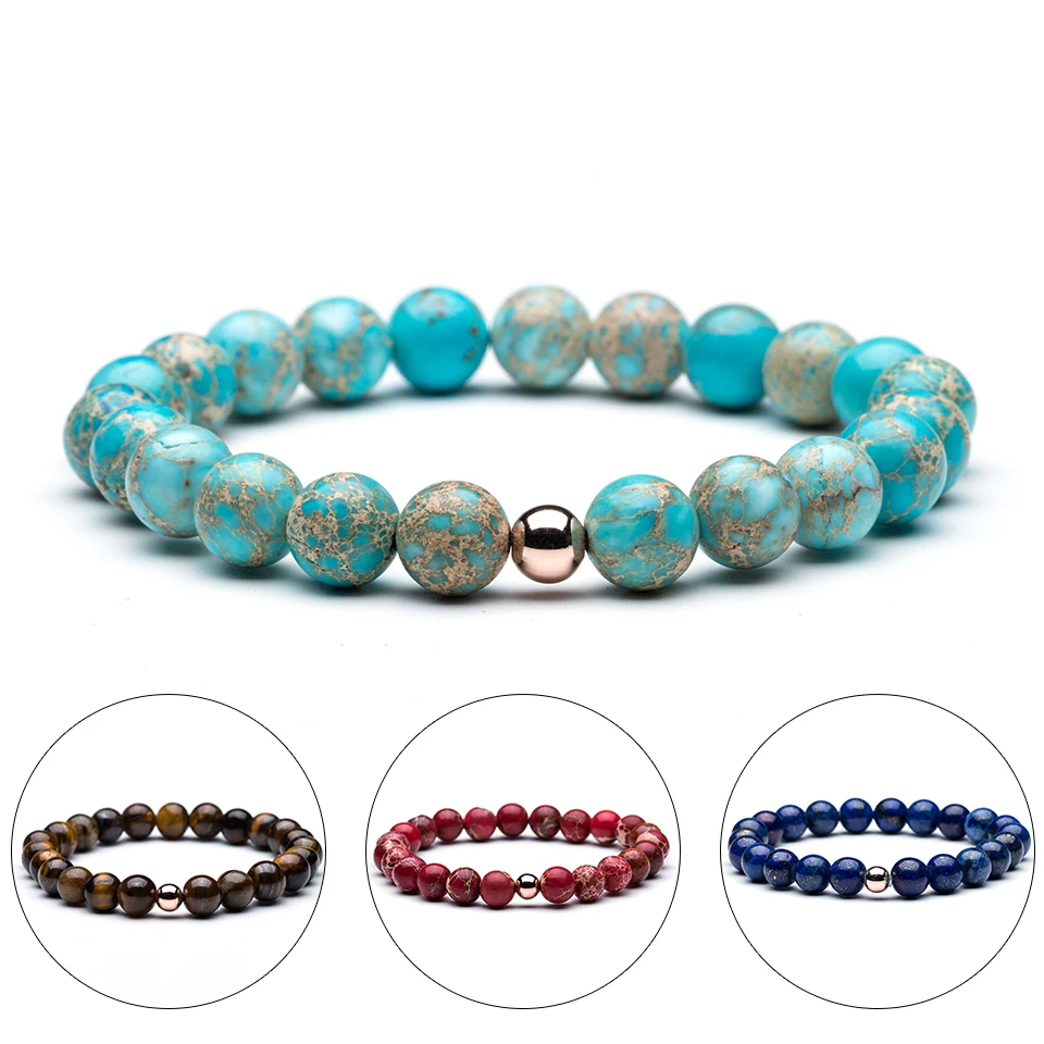 

4 Colors 8mm/0.3inch Natural Stone Tiger Eye Beads Strand Buddha Bracelets for Men Women 2018 Trendy Jewelry Accessories On Hand